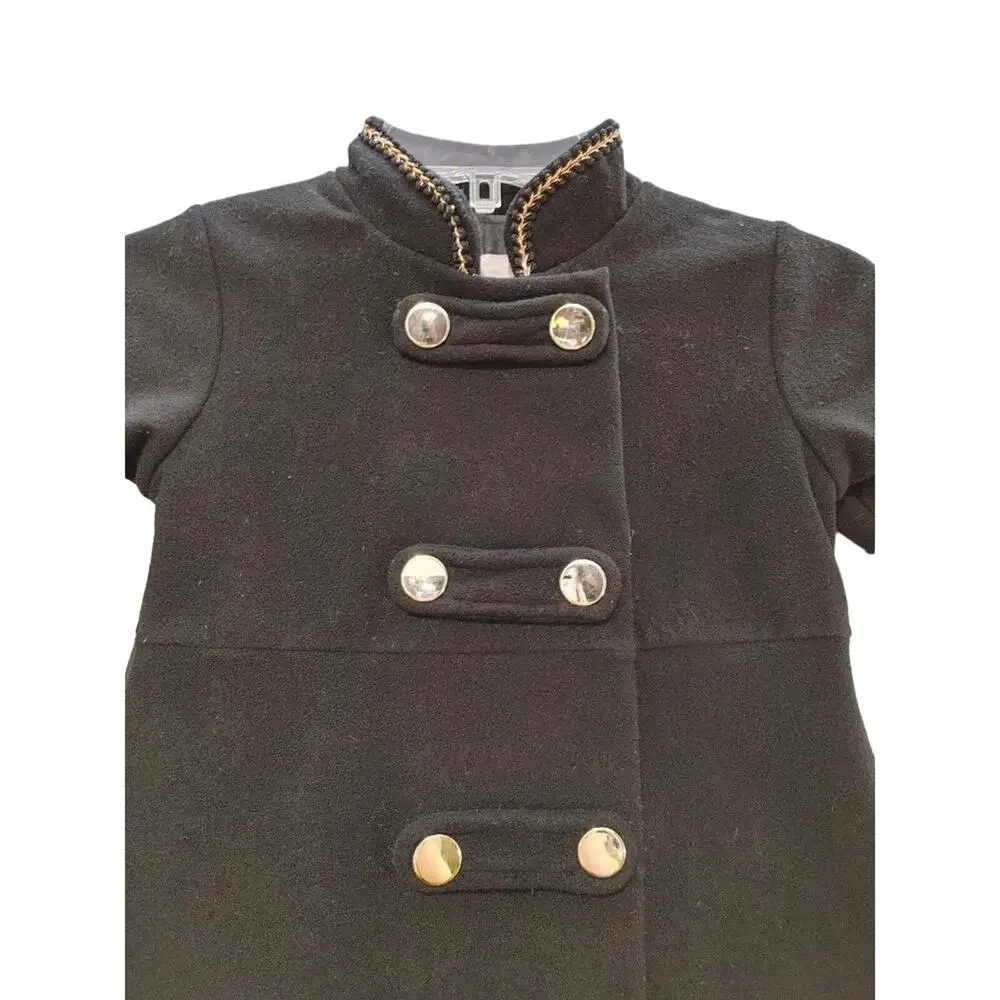 Copper Key Military Style Peacoat Double Breasted Gold-Tone Buttons Girls Sz 4/5
